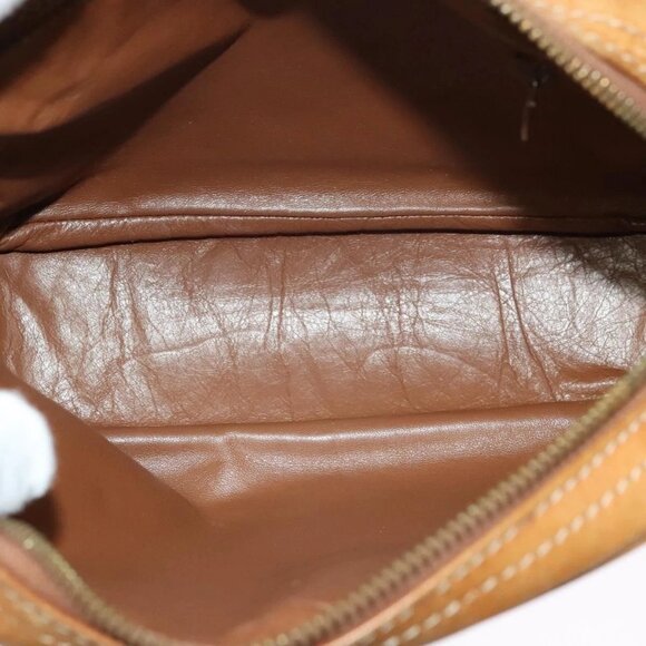 CELINE Shoulder Bag Leather Khaki Gold Auth BA2573 - Picture 12 of 16